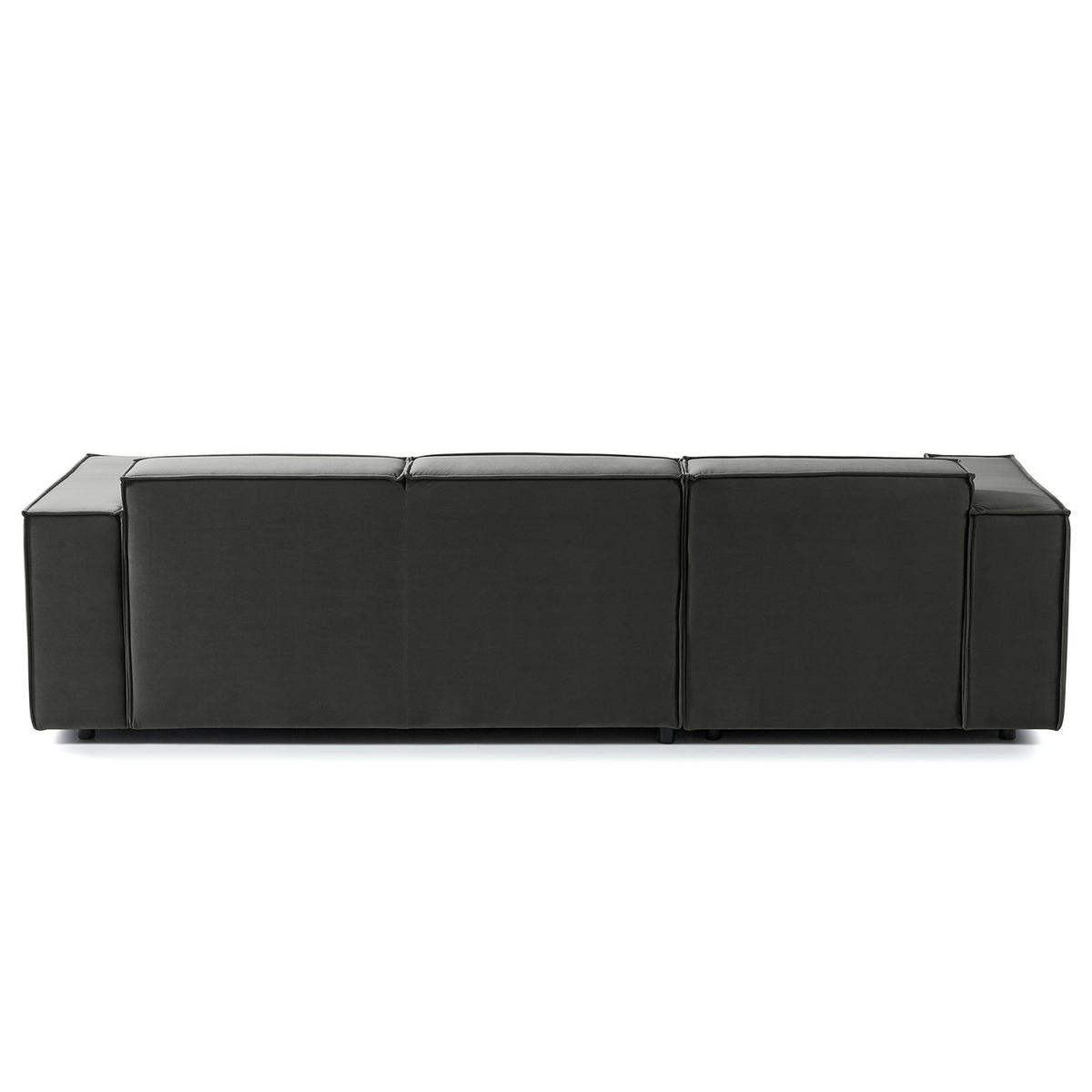 ECKSOFA mit Longchair - Schwarz/Grau, Kunststoff/Textil (260/177cm) - home24