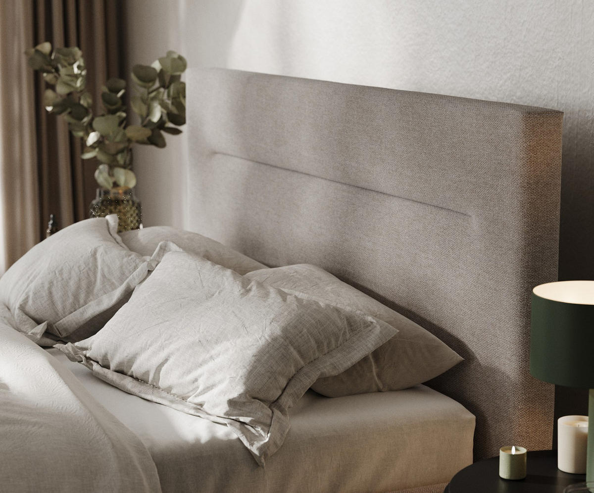 POLSTERBETT Liline 160/200 cm Graubraun im Asti Stoff - Graubraun/Schwarz, Holz/Holzwerkstoff (160/200cm) - AltaBeds