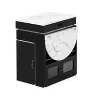 KÜCHENINSEL ausziehbar 55-194/80/95,5 cm mit LED DE-39581 Schwarz - Schwarz, Holzwerkstoff (80/95.5/55cm) - ComfortXL