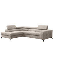 ECKSOFA Schlafsofa Amadeo In Anafi - Creme, Holzwerkstoff/Textil (271/202cm) - Fun Möbel