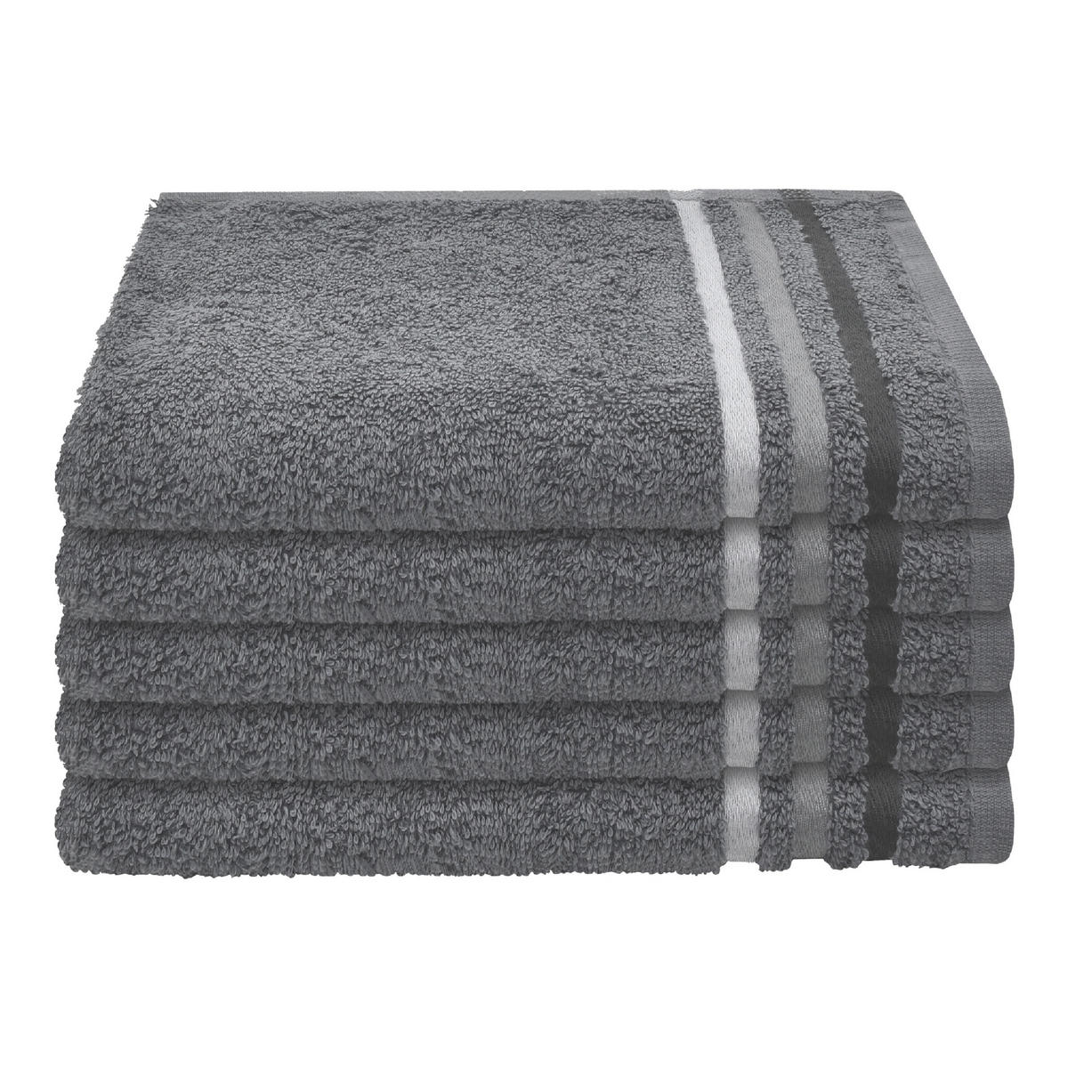 GÄSTETUCHSET Skyline Color - 5-teilig - 30 x 50 cm - Dunkelgrau - Dunkelgrau, Textil (30/50cm) - SCHIESSER