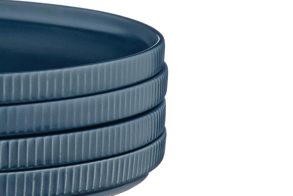 TELLER Scandi Ø21,5cm - 4er-Set - Marineblau - Blau, Keramik (21.5cm) - Björn