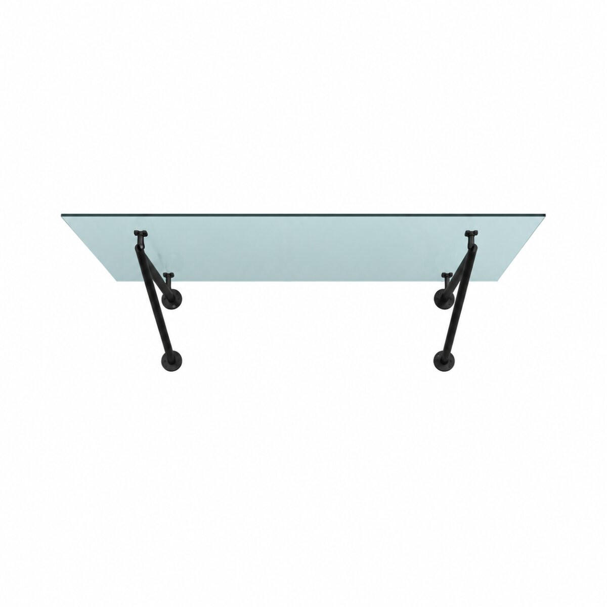 GLASVORDACH 120x90 cm Sicherheitsglas Edelstahl Satiniert V-Schwarz - Weiß, Glas (120/1.31/90cm) -  Glaswerk Westfalen