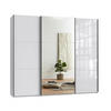 SCHWEBETÜRENSCHRANK 3-türig B250/H216/T65 cm in Weiß mit Glasfront und Spiegel inkl. Vollausstattung / 22033 - Schwarz/Weiß, Holzwerkstoff/Metall (250/216/65cm) - luma-home