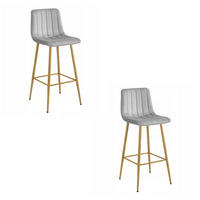BARHOCKER 2 Stück Hellgrau 43x49 cm POZZA Ergonomisches Sitzkissen - Hellgrau/Grau, Metall (43/56/49cm)