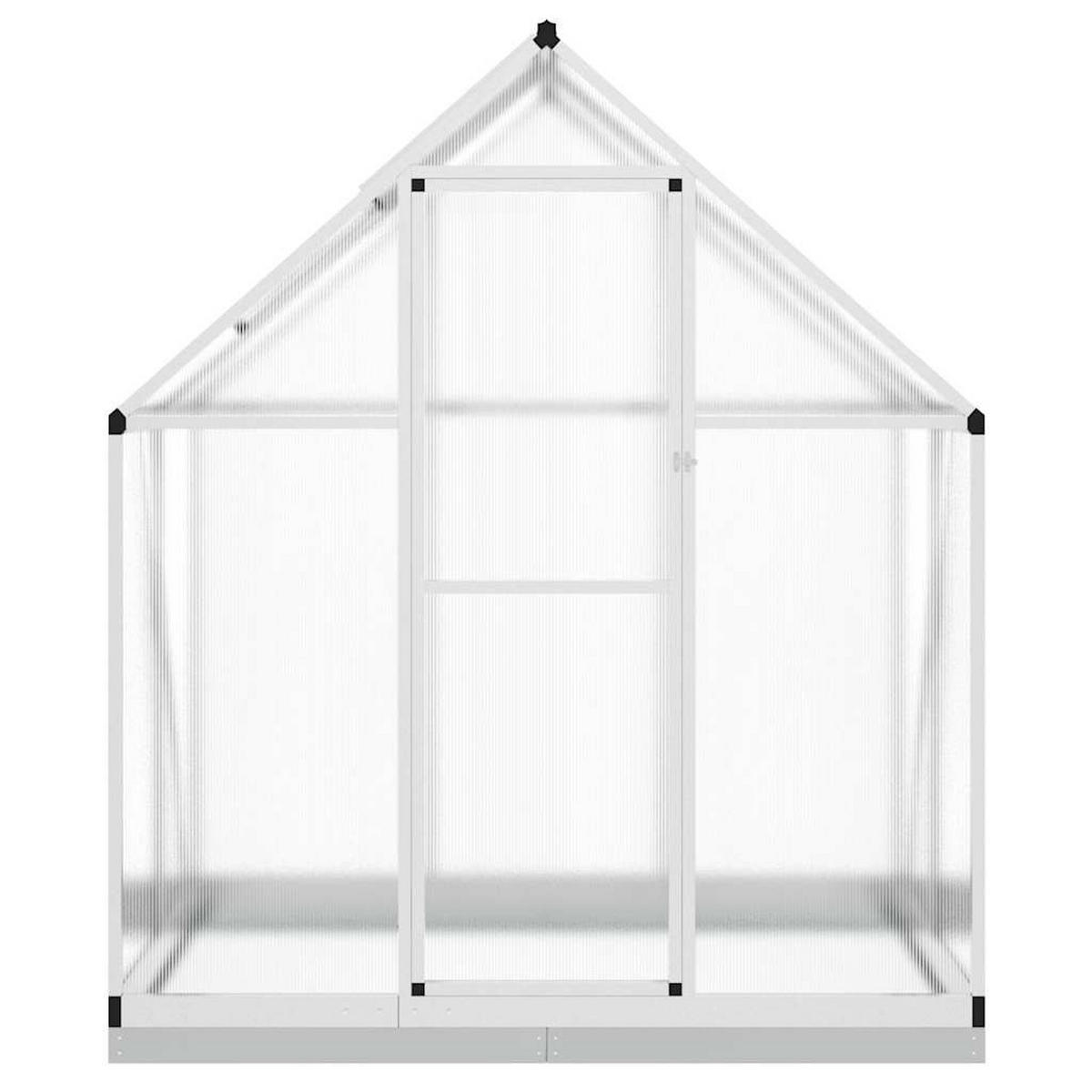 GEWÄCHSHAUS mit Fundamentrahmen 169/114/202 cm, aus Aluminium, Silbern - Silberfarben, Metall (114/202/169cm) - vidaXL