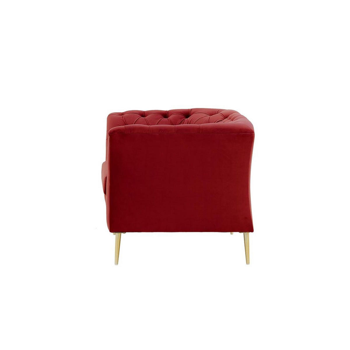 SESSEL Chesterfield Modern-Velluto 7 - Rot, Holz/Textil (106/74/80cm)