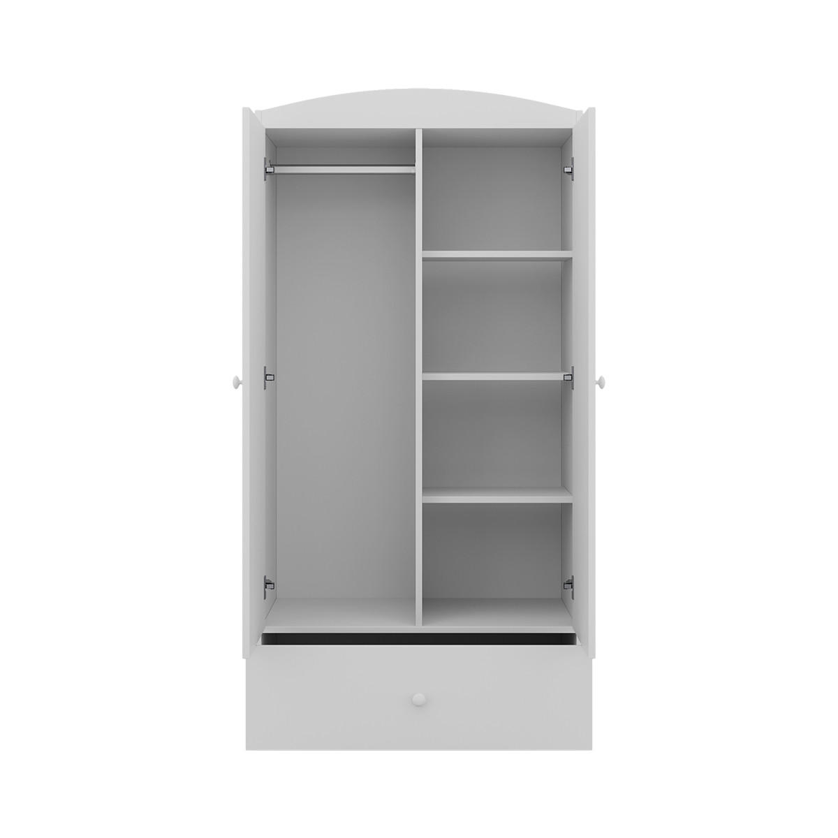 ORMAR 2 vrata Bijeli - bijela/ružičasta, drvni materijal (90/187/57cm) - Petits-meubles