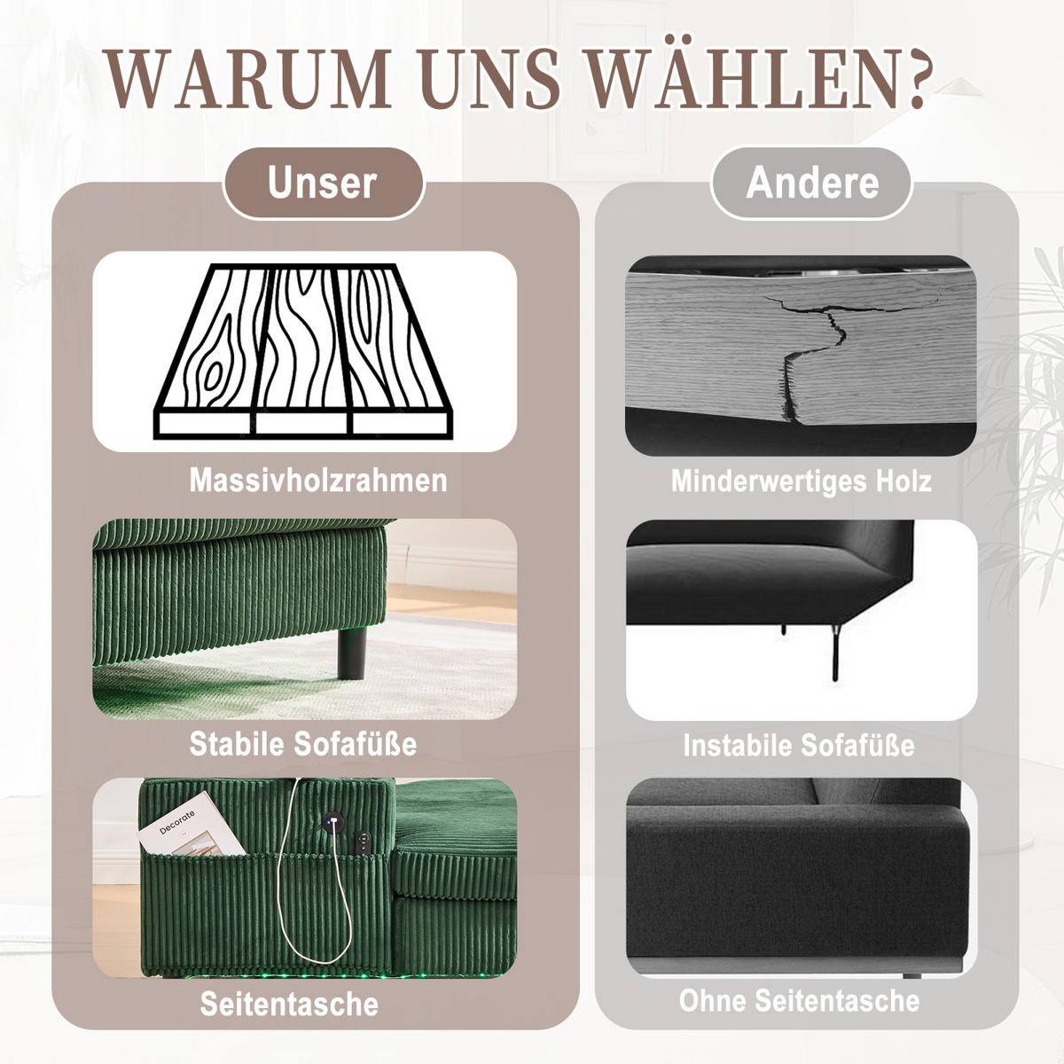 SCHLAFSOFA,SCHLAFSESSEL,SCHLAFCOUCH Grün, Cordbezug mit Beleuchtung&USB und Getränkehalter - Grün, Textil (142/85/128cm) - PARAFTA HOME