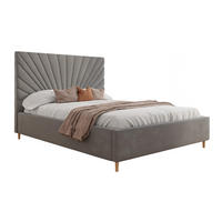POLSTERBETT SUNNY 140x200 cm Jasmine 90, 34 Holzlatten, Kopfteil 131 cm - Grau, Textil (140/200cm) - Lookway