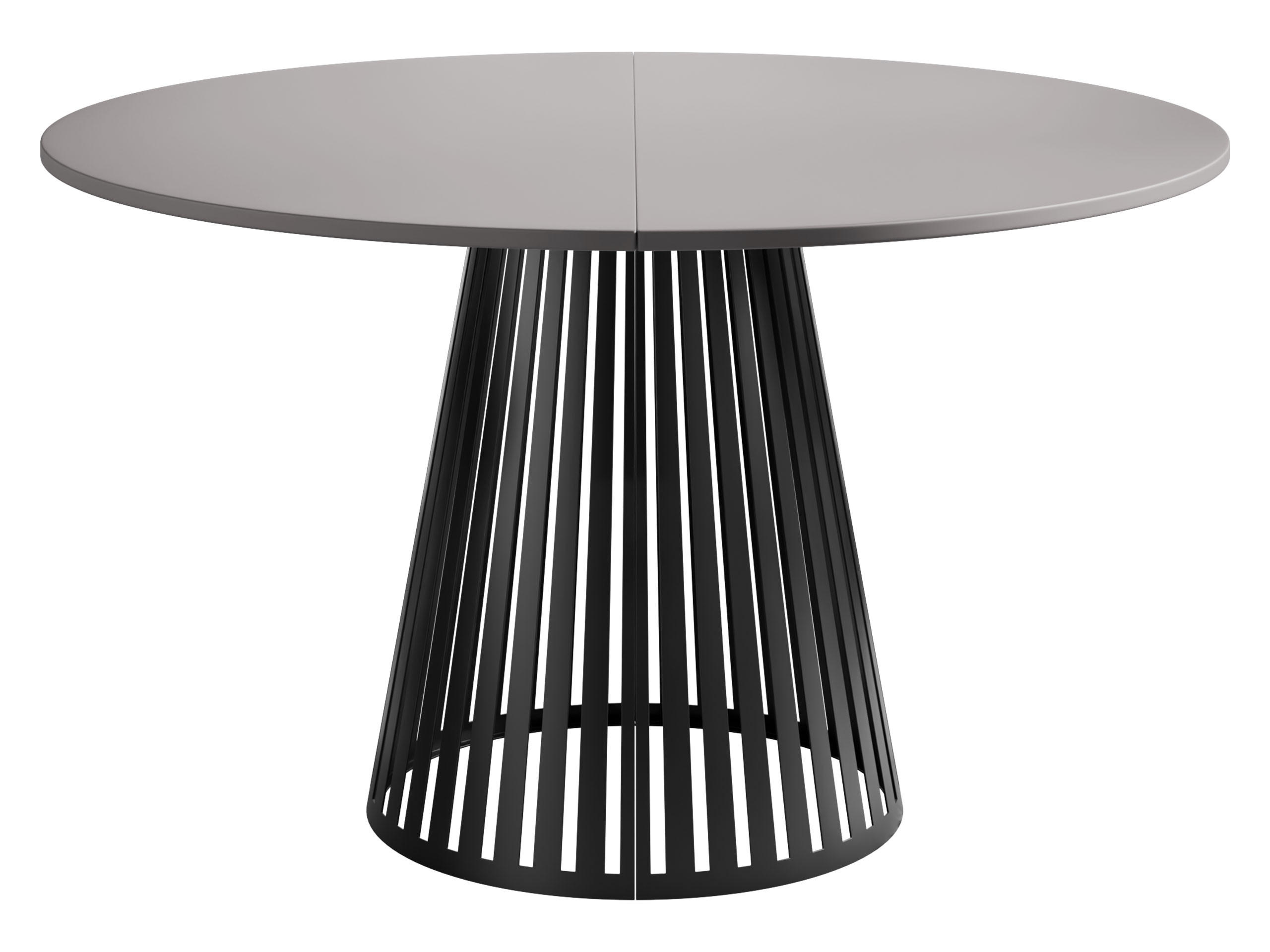 ESSTISCH ausziehbar Cone 120 - Hellgrau/Schwarz, Holzwerkstoff/Metall (120/120/76cm) - MIRJAN24