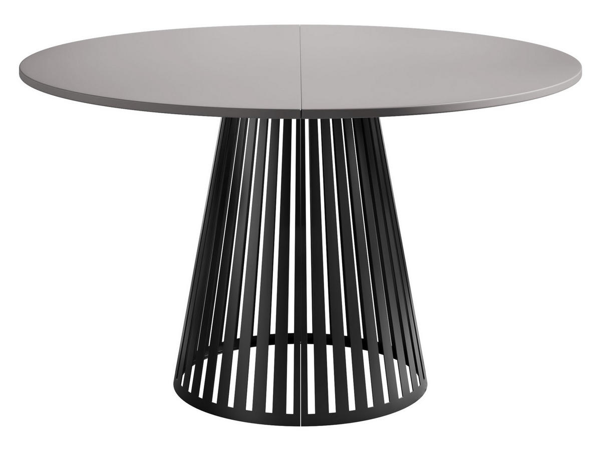 ESSTISCH ausziehbar Cone 120 - Hellgrau/Schwarz, Holzwerkstoff/Metall (120/120/76cm) - MIRJAN24