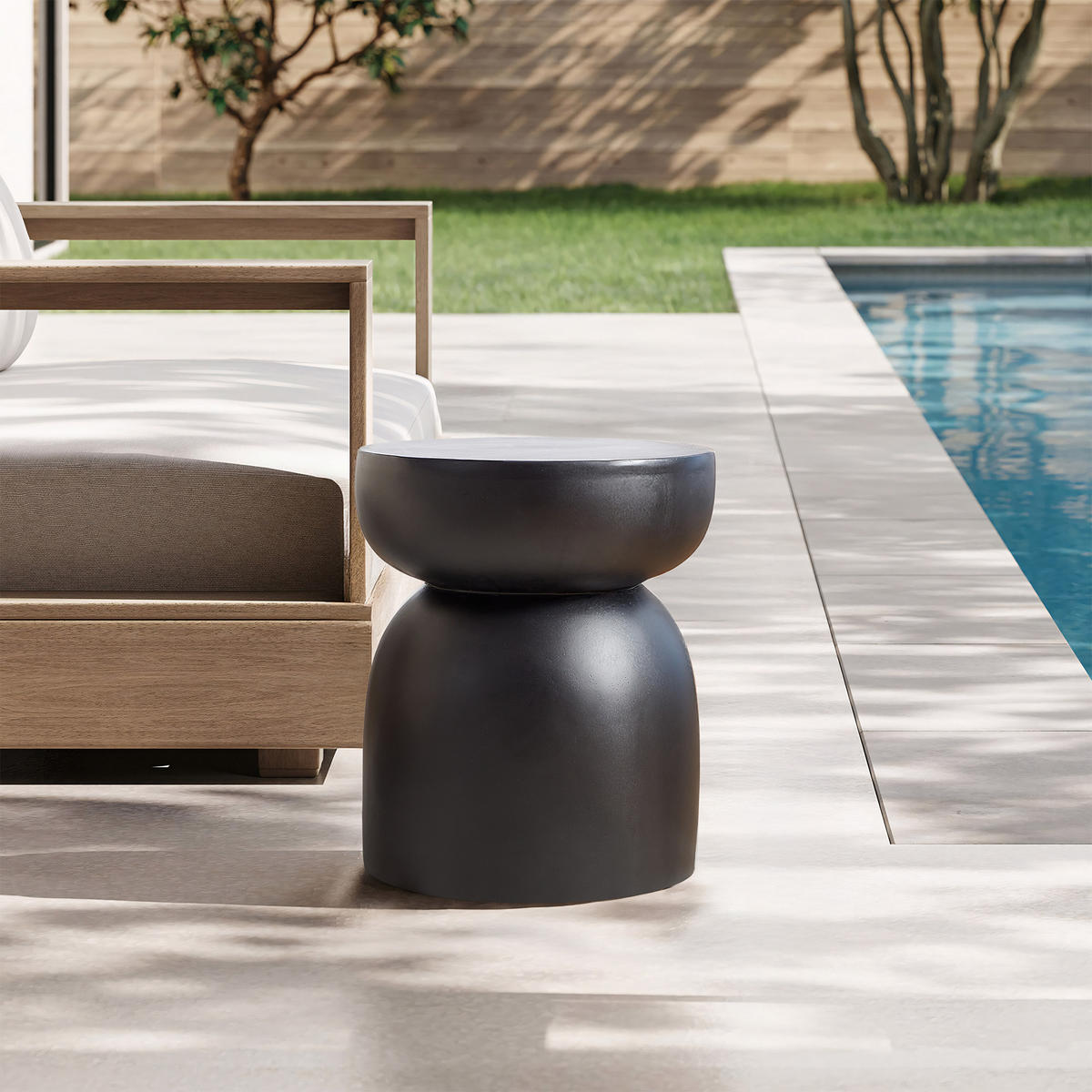 BEISTELLTISCH Rund Schwarz 45 x 45 x 52 cm - Schwarz, Metall (40.5/40.5/47.5cm) - Nordlys