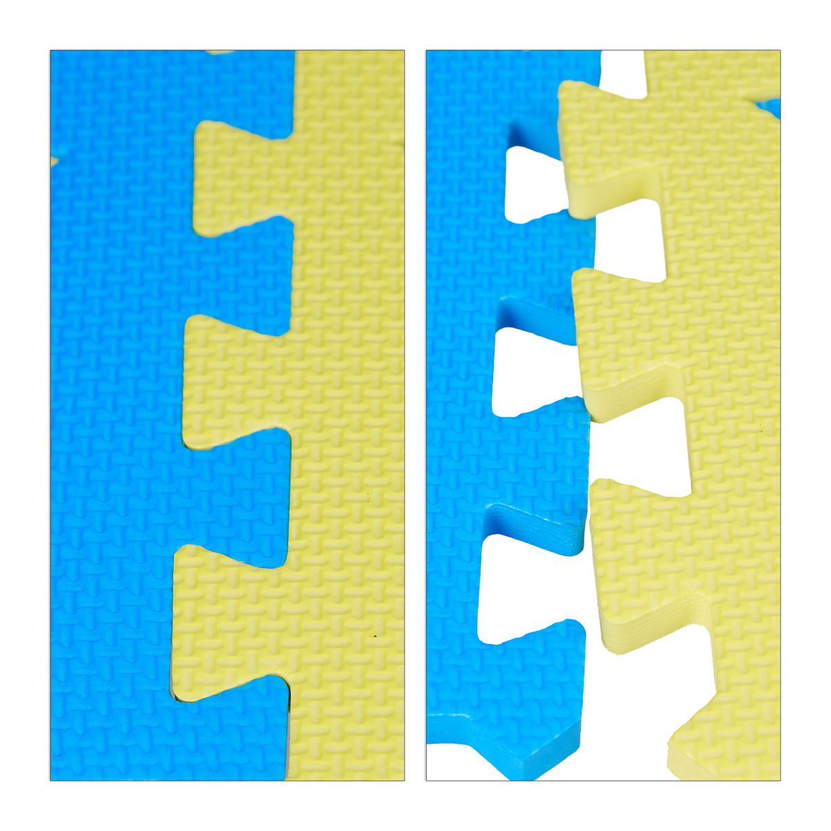 9XPUZZLEMATTE - Blau/Gelb, Kunststoff (32/32cm) - Relaxdays