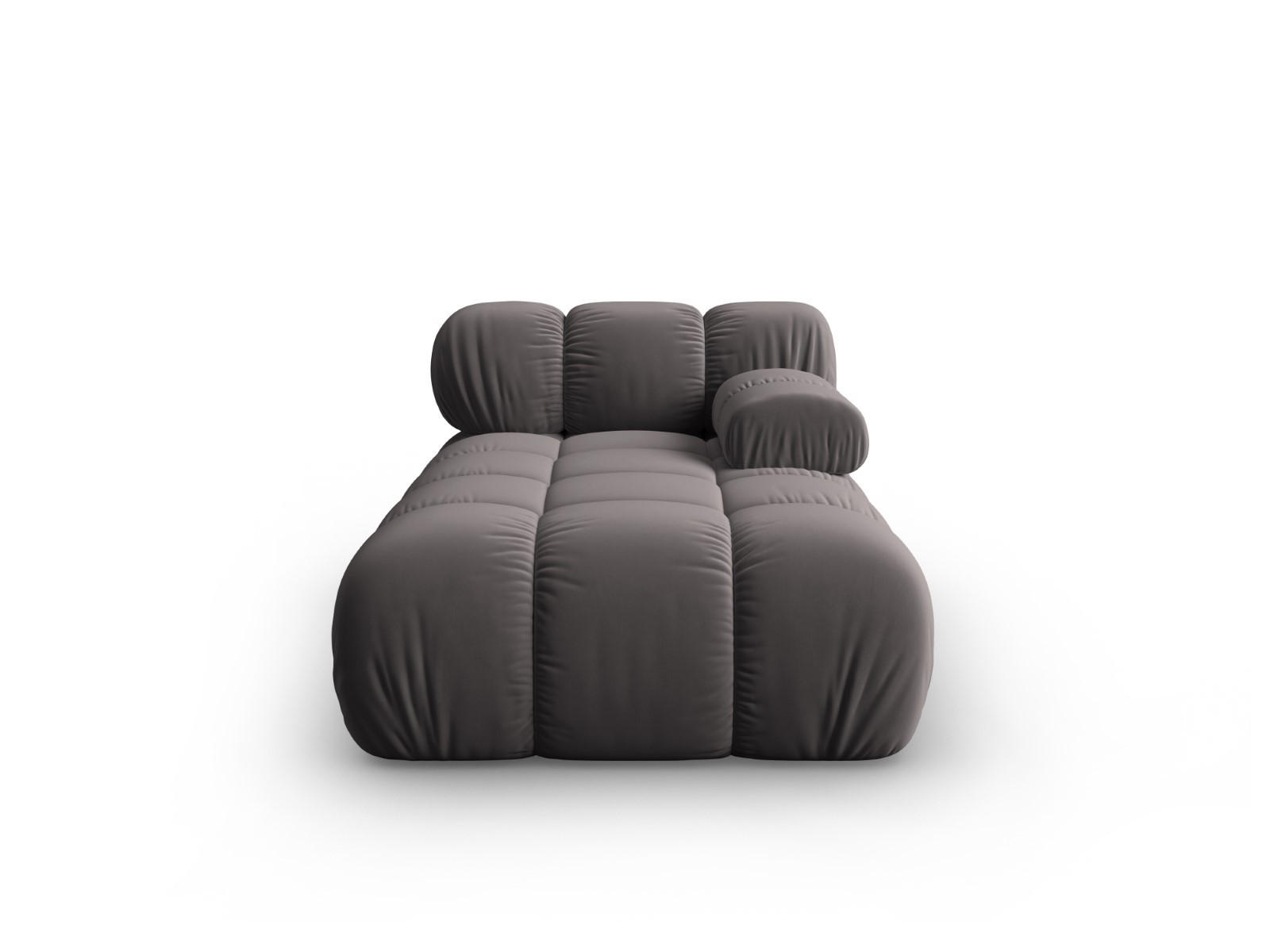 CHAISELONGUE rechts Bellis aus Samt dunkelgrau - Dunkelgrau, Textil (97/62/157cm) - Micadoni