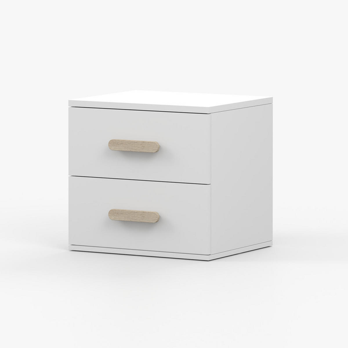 NACHTTISCH JONAS I 22, 55/51/44, 2 Schubladen, weiß - Weiß, Holzwerkstoff (55/44/51cm) - imoebel24