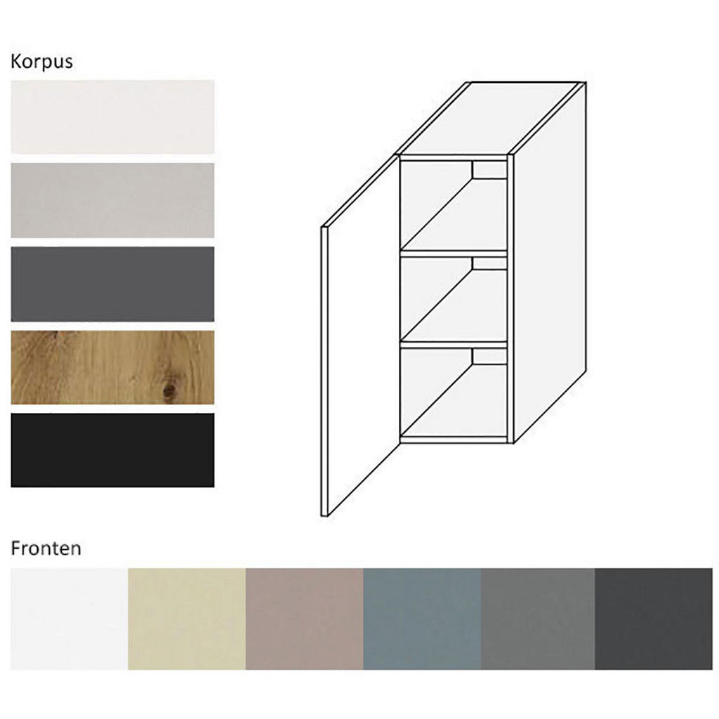 Thumbnail - Feldmann-Wohnen Küchenhängeschrank, Creme, Grau, Metall, 2 Fächer, Rechteckig, 30x72x32.5 cm, Küchen, Küchenmöbel, Küche...