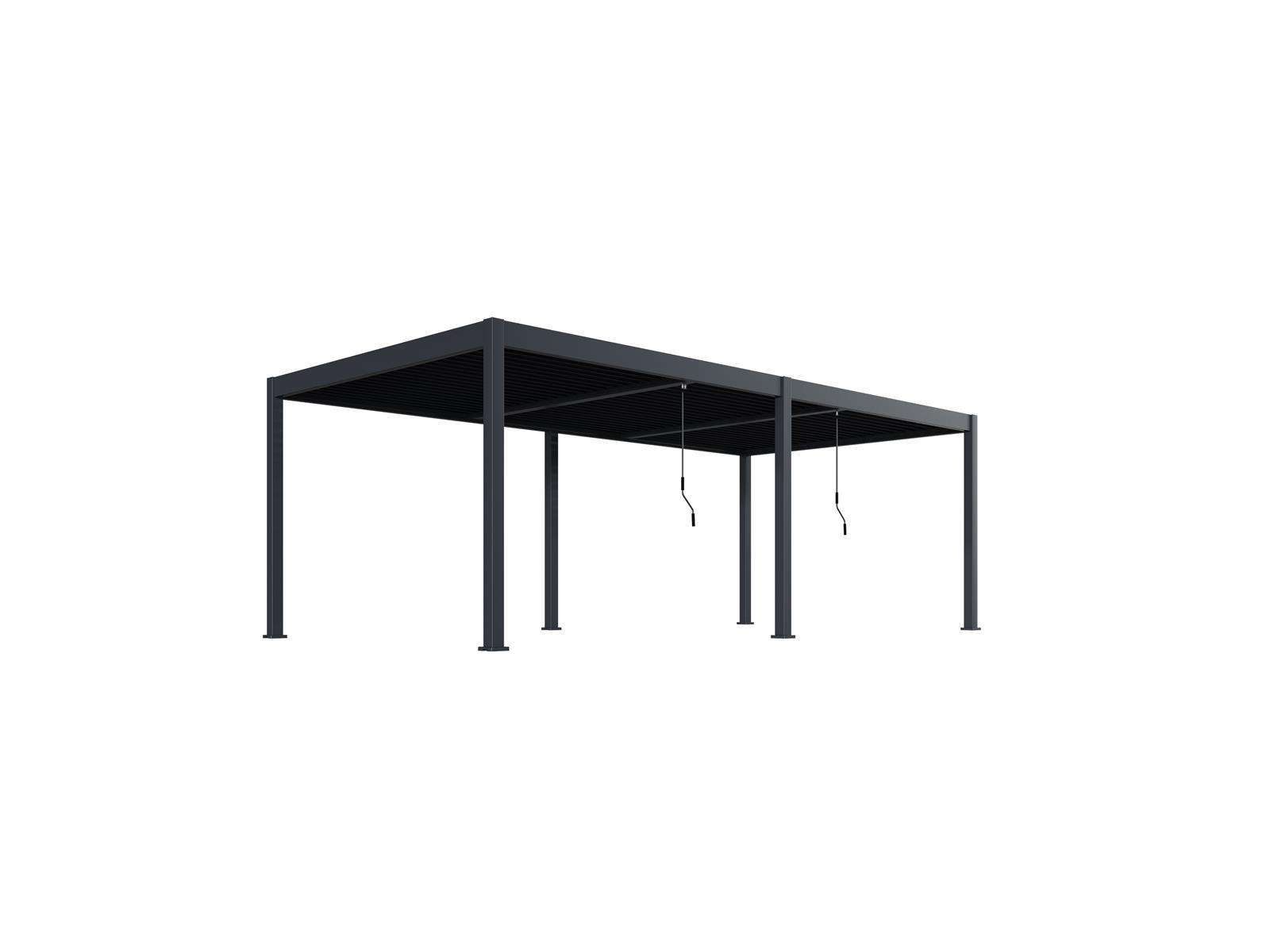 LAMELLENDACH-PERGOLA Oasis 3,6x7,2 m Anthrazit Aluminium - Grau, Kunststoff (80/175/120cm) - Green Spirit