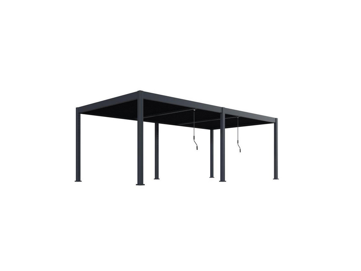 LAMELLENDACH-PERGOLA Oasis 3,6x7,2 m Anthrazit Aluminium - Grau, Kunststoff (80/175/120cm) - Green Spirit