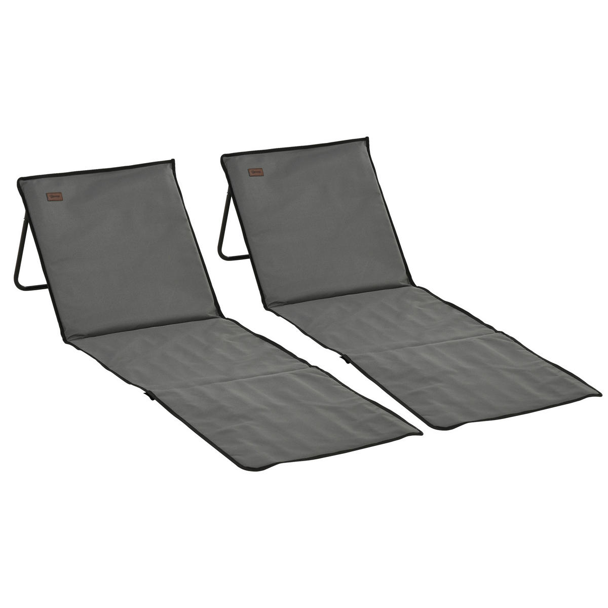 STRANDLIEGE, klappbar, verstellbare Rücklehne, Tragegurt, weiche Polsterung, Stahlrahmen, Grau, 142x51x40cm - Grau, Metall (142/40/51cm)