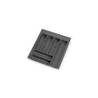 BESTECKEINSATZ Optima für Universalschublade, Modul 450mm, Kunststoff, Anthrazitgrau - Anthrazit, Kunststoff (34.9/6/52.3cm) - EMUCA