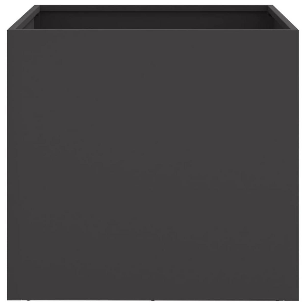 PFLANZKÜBEL 2er Set Schwarz 49/47/46 Cm Stahl - Schwarz, Metall (49/46/47cm) - vidaXL