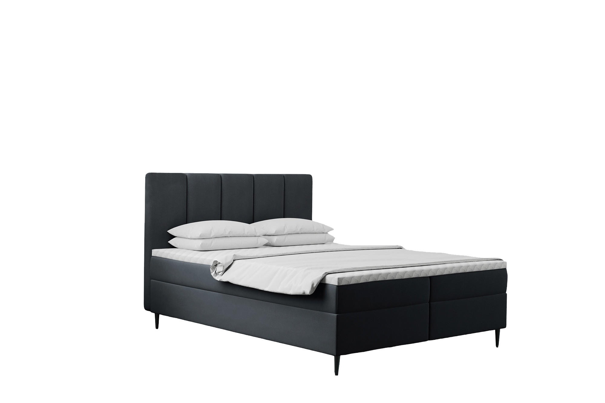 BOXBETT Mit Bettkasten Matratze ADEL Stoff Monolith Dunkelgrau 120x200 cm H2-Pocket - Schieferfarben, Holz/Textil (120/200cm) - Kaiser Möbel