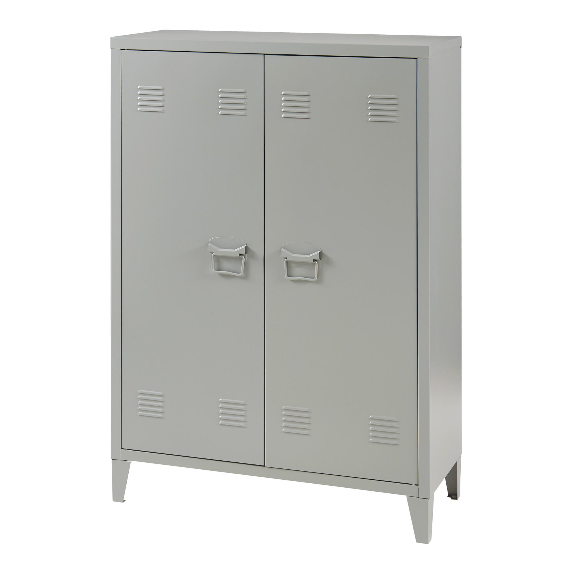 METALLSCHRANK Oripää - Dunkelgrau, Metall (75/110/33cm) - [en.casa]