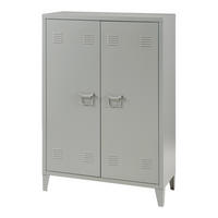 METALLSCHRANK Oripää - Dunkelgrau, Metall (75/110/33cm) - [en.casa]