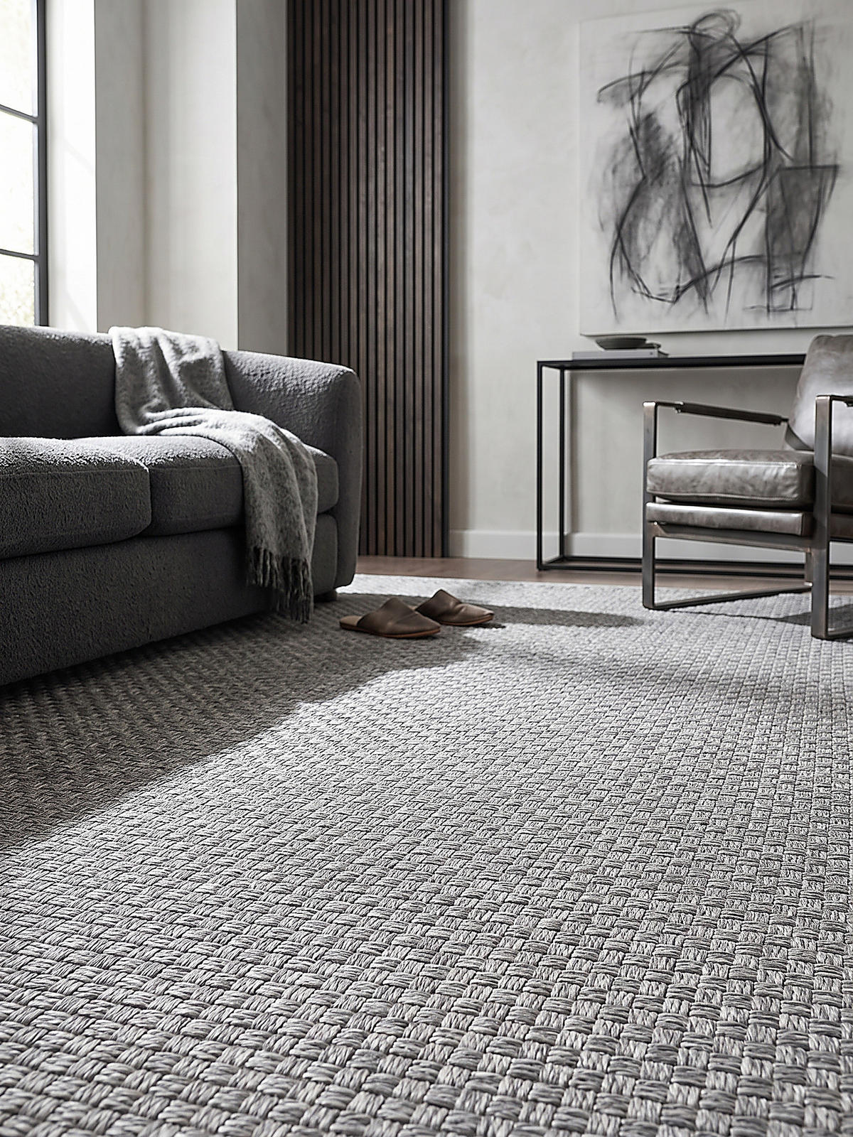 TEPPICH Flachgewebe BROYE Uni Polypropylen Grau 140 x 200 cm - Grau, Textil (140/200cm) - KADIMA DESIGN