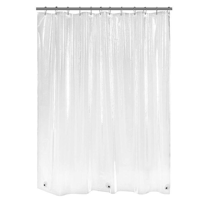 DUSCHVORHANG – Breite 180 x Höhe 200 cm – Inklusive Haken - Klar, Kunststoff (180/200cm)