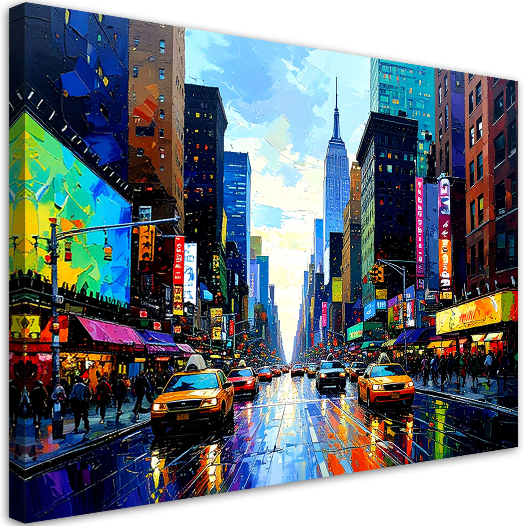 LEINWANDBILD New York City farbenfroh 60x40cm - Multicolor, Textil (60/40cm) - Feeby