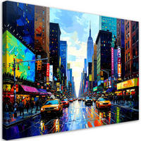 LEINWANDBILD New York City farbenfroh 60x40cm - Multicolor, Textil (60/40cm) - Feeby