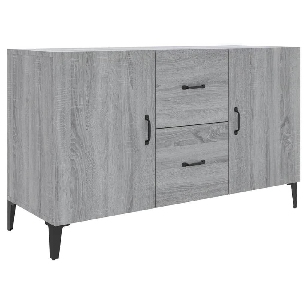 SIDEBOARD mit 2 Türen, 2 Schubladen 100/36/60 cm aus Holzwerkstoff Grau Sonoma Dekor - Silbereichenfarben, Holz (100/60/36cm) - vidaXL