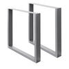TISCHBEINE 2er Set 60 x 72 cm Grau - Grau, Metall (60/8/72cm) - ECD-Germany