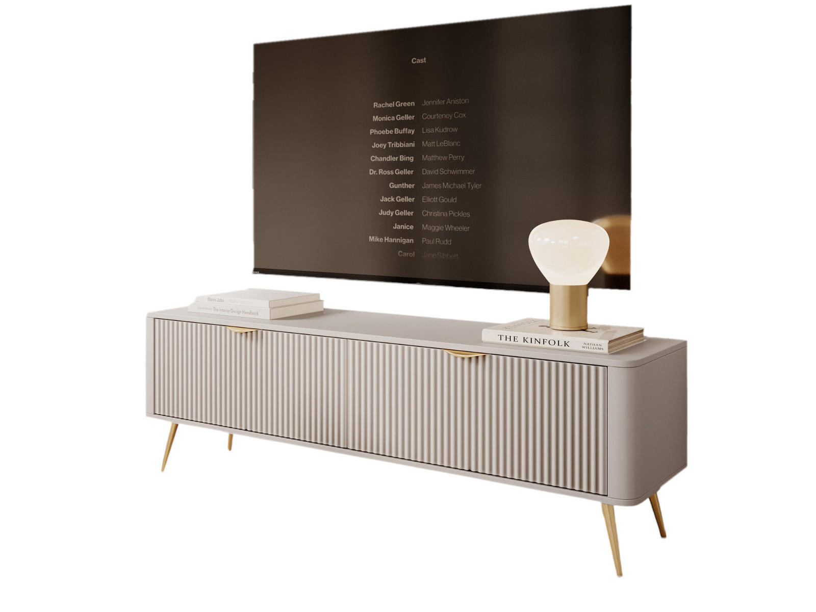 Compleo24 TV-SCHRANK Beige 163cm × 38cm × 51cm