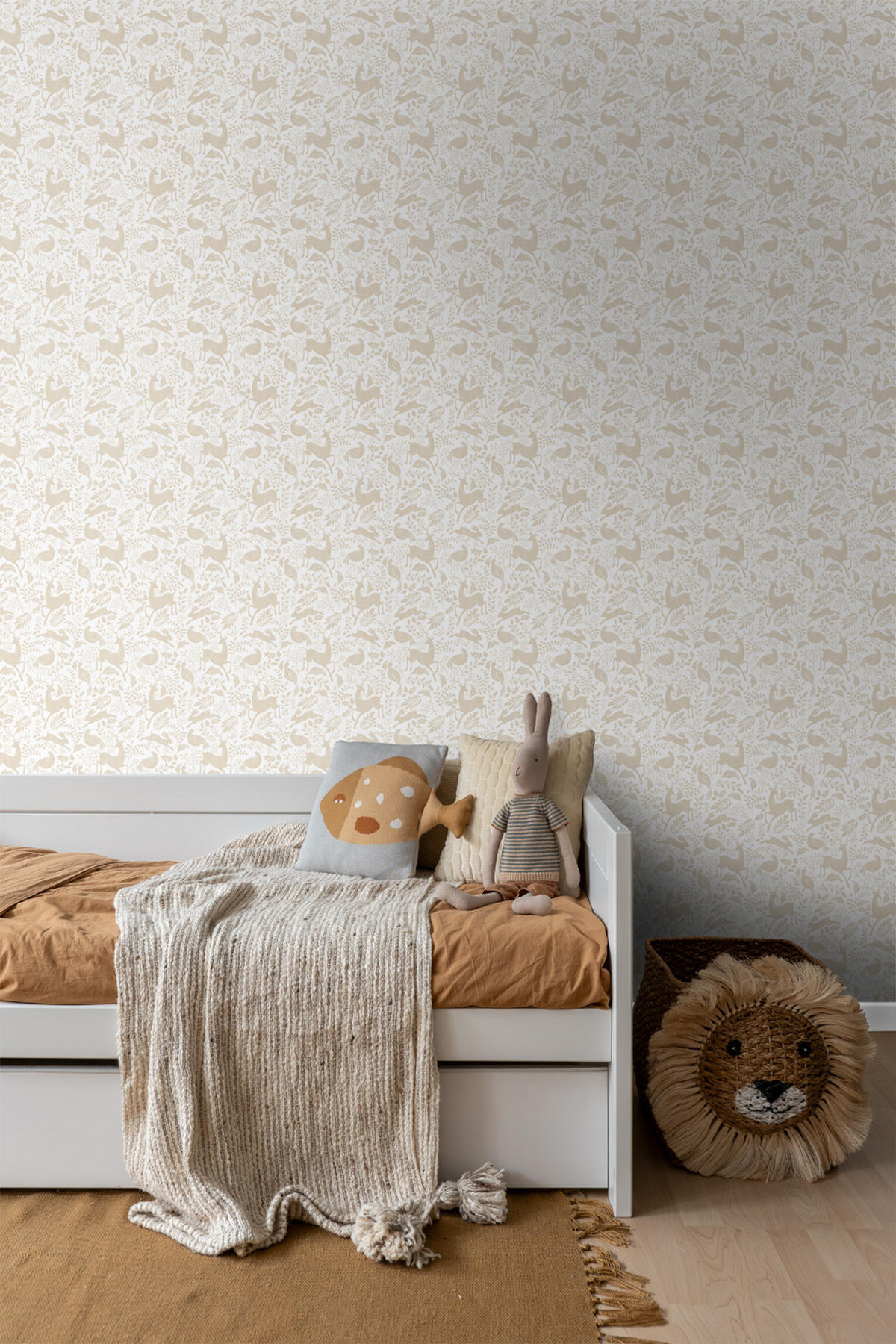 TAPETE Wald mit Waldtieren 50 x 900 cm - Beige, Papier (50/0.1cm) - ESTAhome