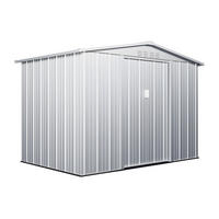 SCHREBERGARTENHAUS - 257 cm x 169 cm - metall - hellgrau Linus - Hellgrau, Metall (257/192/169cm) - Vente-Unique