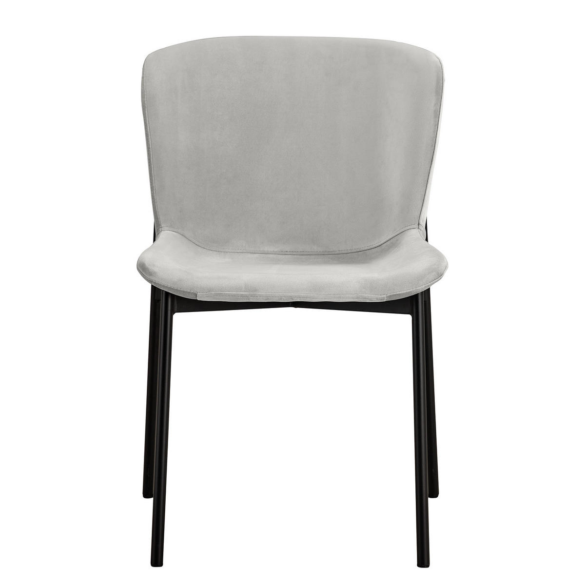 POLSTERSTUHL - 2er-Set - Hellgrau/Schwarz, Textil (52/79/49cm) - home24