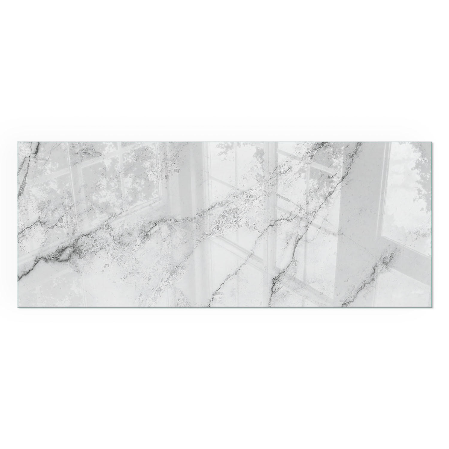 GLASPLATTE für Kamin 125x50 cm - Weiß, Glas (125/50/0.4cm) - TULUP