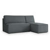 ECKSOFA BRISO P Grau Kordstoff mit Schlaffunktion - Grau, Holz (200/140cm) - MASSENO