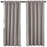 VORHANG 2ER SET BOSTON DARK HxB 175x140 cm Taupe - Taupe, Textil (140/175cm) - Gardinenbox