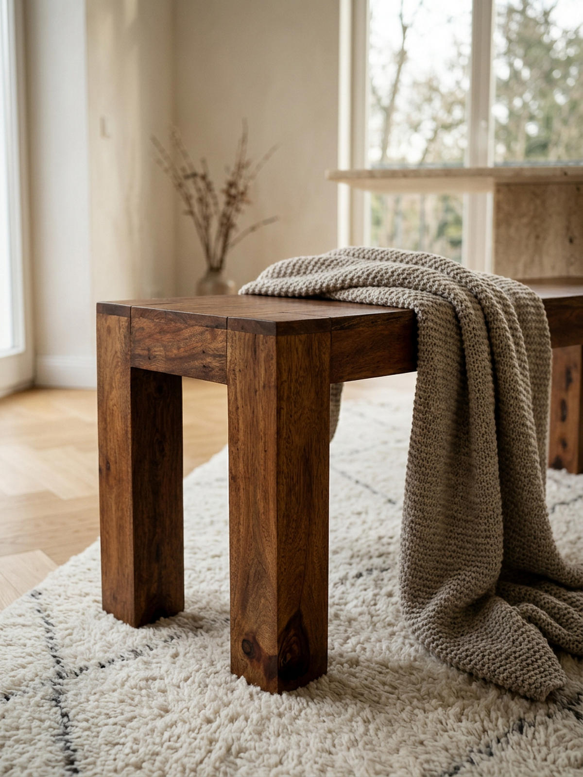 SITZBANK Massivholz Landhausstil handgefertigt, Braun 180x35x45 cm - Braun, Holz (180/45/35cm) - KADIMA DESIGN