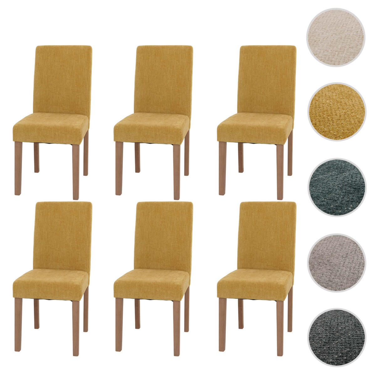 ESSZIMMERSTUHL Gelb 6er-Set - Gelb, Textil (42/90/50cm) - MCW
