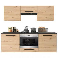 KÜCHENZEILE 180 cm - Langen K23-M180 - in Artisan Eiche - Schwarz/Eiche Artisan, Holz/Metall (180/210/47cm)