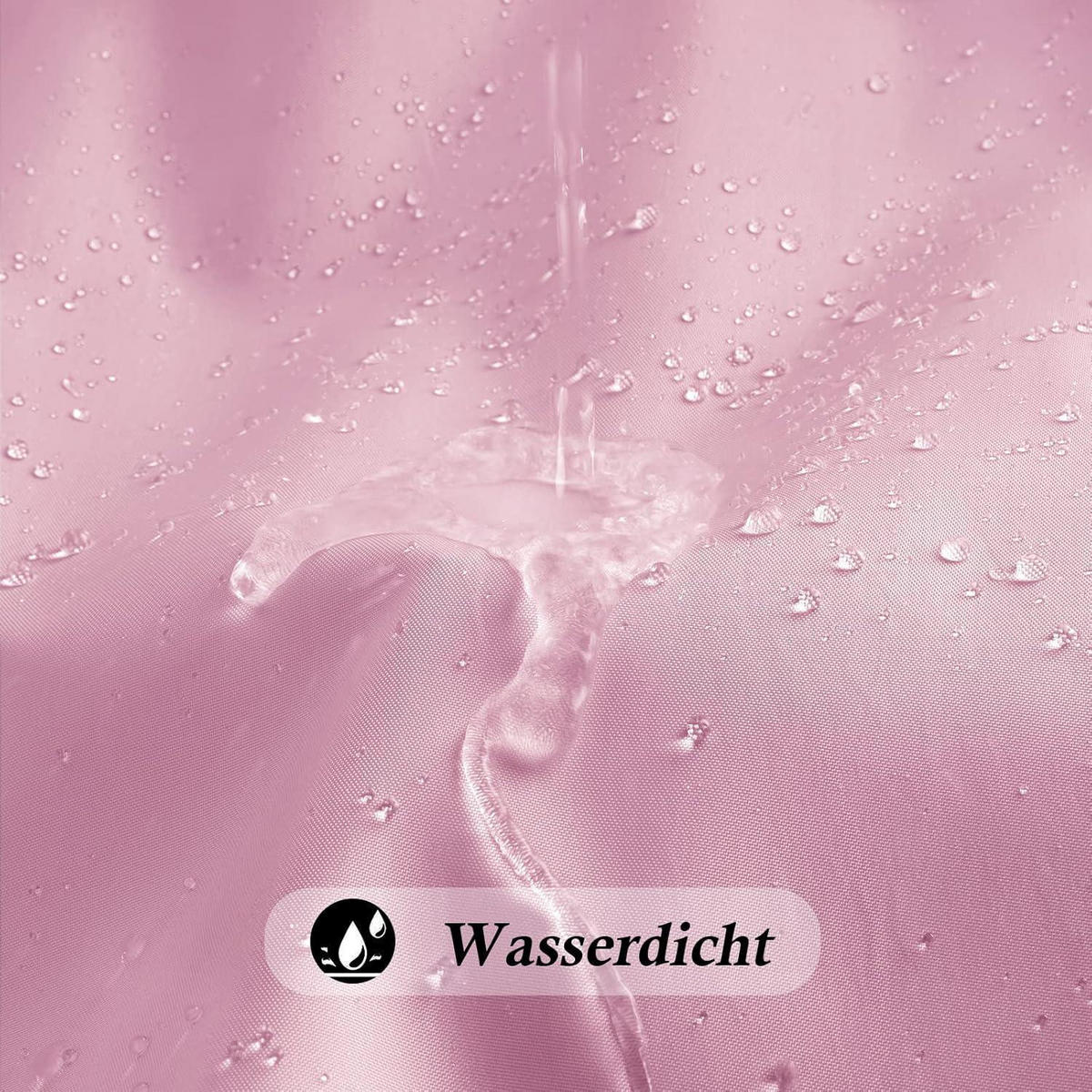 DUSCHVORHANG Rose 180 x 200 cm Wasserdicht Anti-Schimmel Waschbar inkl. 12 Ringen - Rosa, Textil (180/200cm)