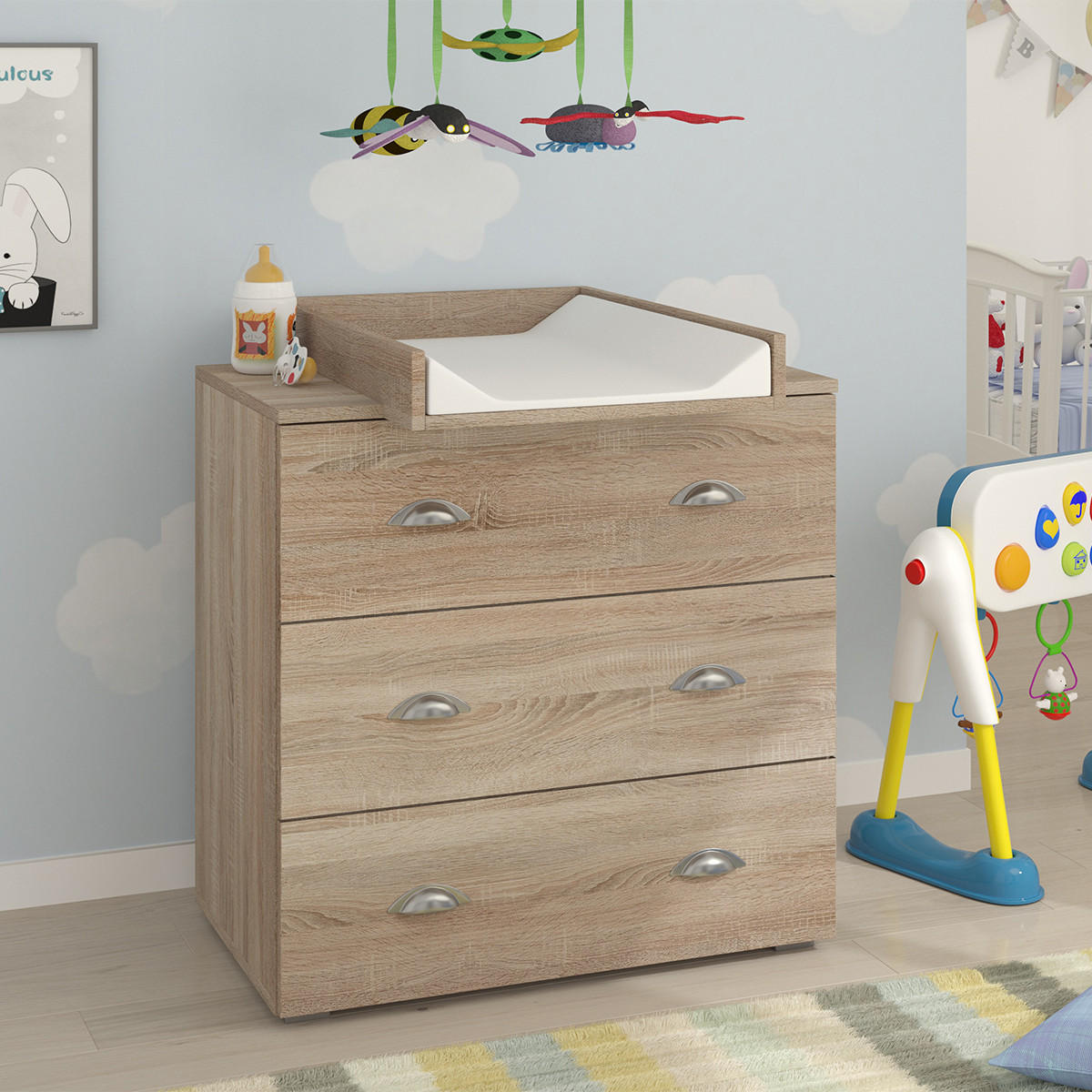 DĚTSKÁ KOMODA Lio Dřevo - hnědá, kompozitní dřevo (80/90/48cm) - Petits-meubles