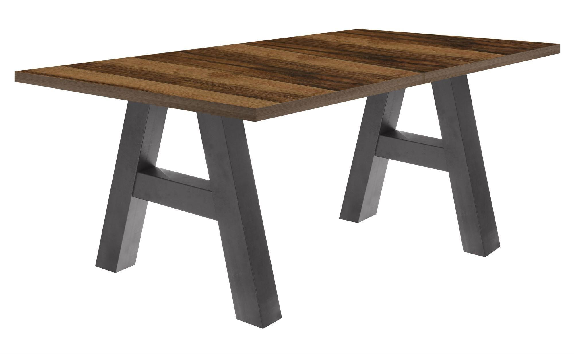ESSTISCH ausziehbar Elia 3 140 x 90 x 75 Esszimmertisch Graphit/Plankeneiche - Alteiche, Holz (140/90/75cm) - 58aufmkessel