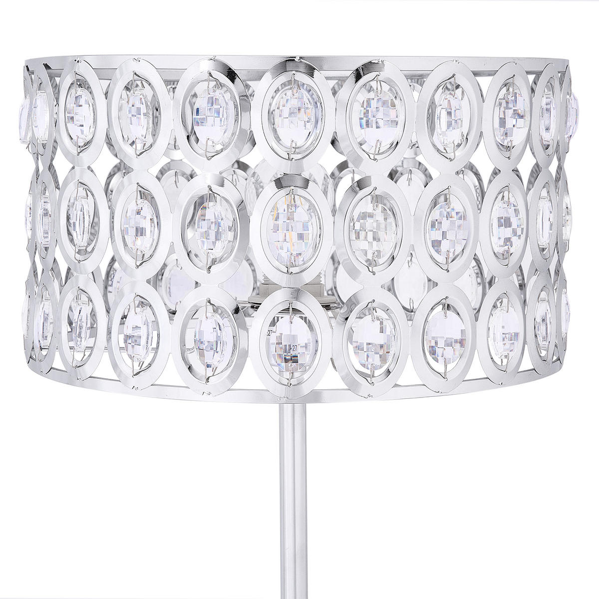 STEHLAMPE Tenna 35/35/160 cm - Silberfarben, Metall (35/35/160cm) - Beliani