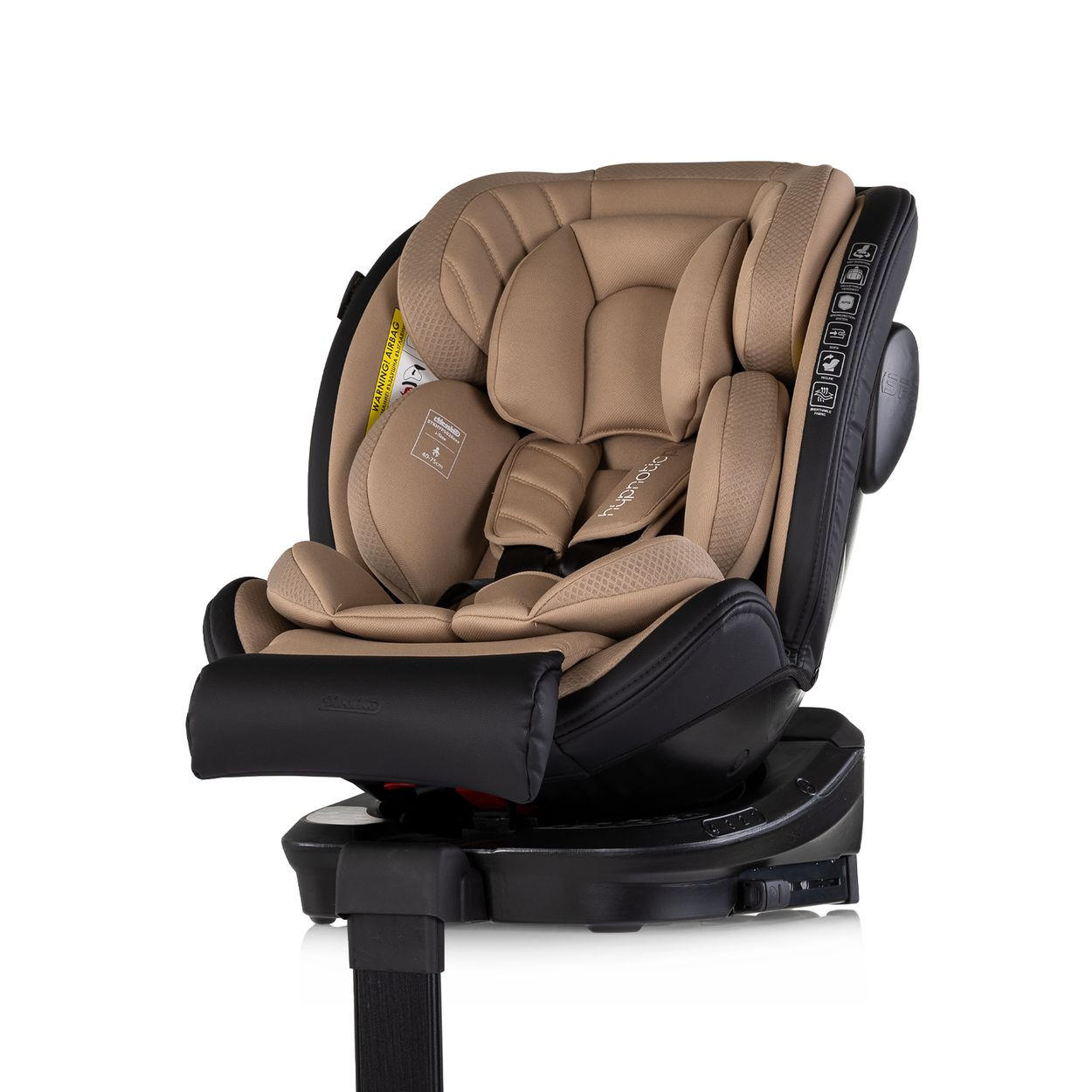 KINDERSITZ Hypnotic Plus beige i-Size (40-150cm) Stützfuß Isofix Gurt SPS - Beige, Kunststoff (45/77/52cm) - Chipolino